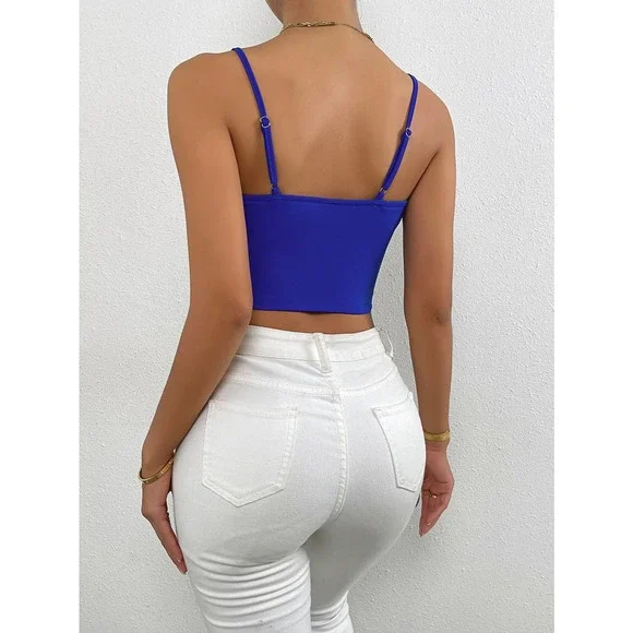 Solid Bustier Crop Cami Top black - Picture 5 of 12